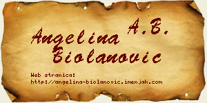 Angelina Biolanović vizit kartica